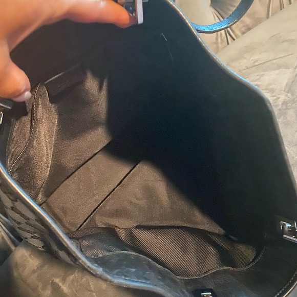 Gucci Monogram Leather/Canvas Tote Black - Picture 7 of 10